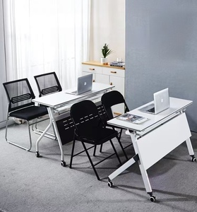 Wholesale Office Desks Furniture Foldable and Movable Conference Desk Folding Conference Table with Wheels - Product Image 4