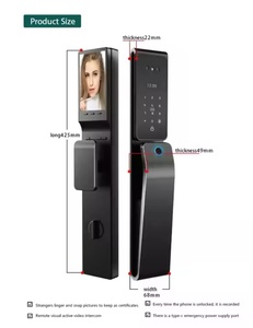 Impermeabile Tuya TTlock 3D faccia Smart Lock con la macchina fotografica citofono Serrure biometrico esterno impronta digitale Wifi Smart serratura della porta - Product Image 6