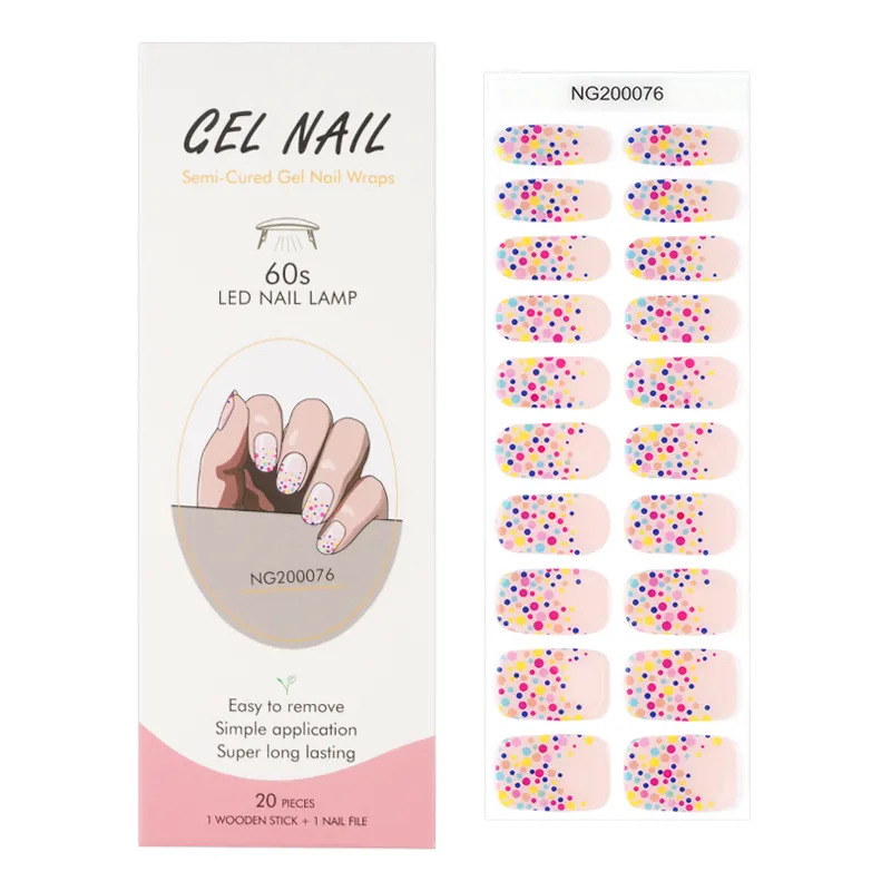 Enveloppes de Gel pour ongles Semi-durcie, autocollants pour ongles de longue durée, nouveaux Styles avec lampe Uv, offre spéciale