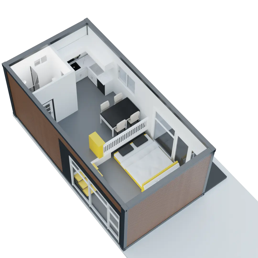 Biaya Terendah Modular Prefabrikasi Portabel Lipat Rumah 20/40ft Kantor Rumah Kontainer Lipat