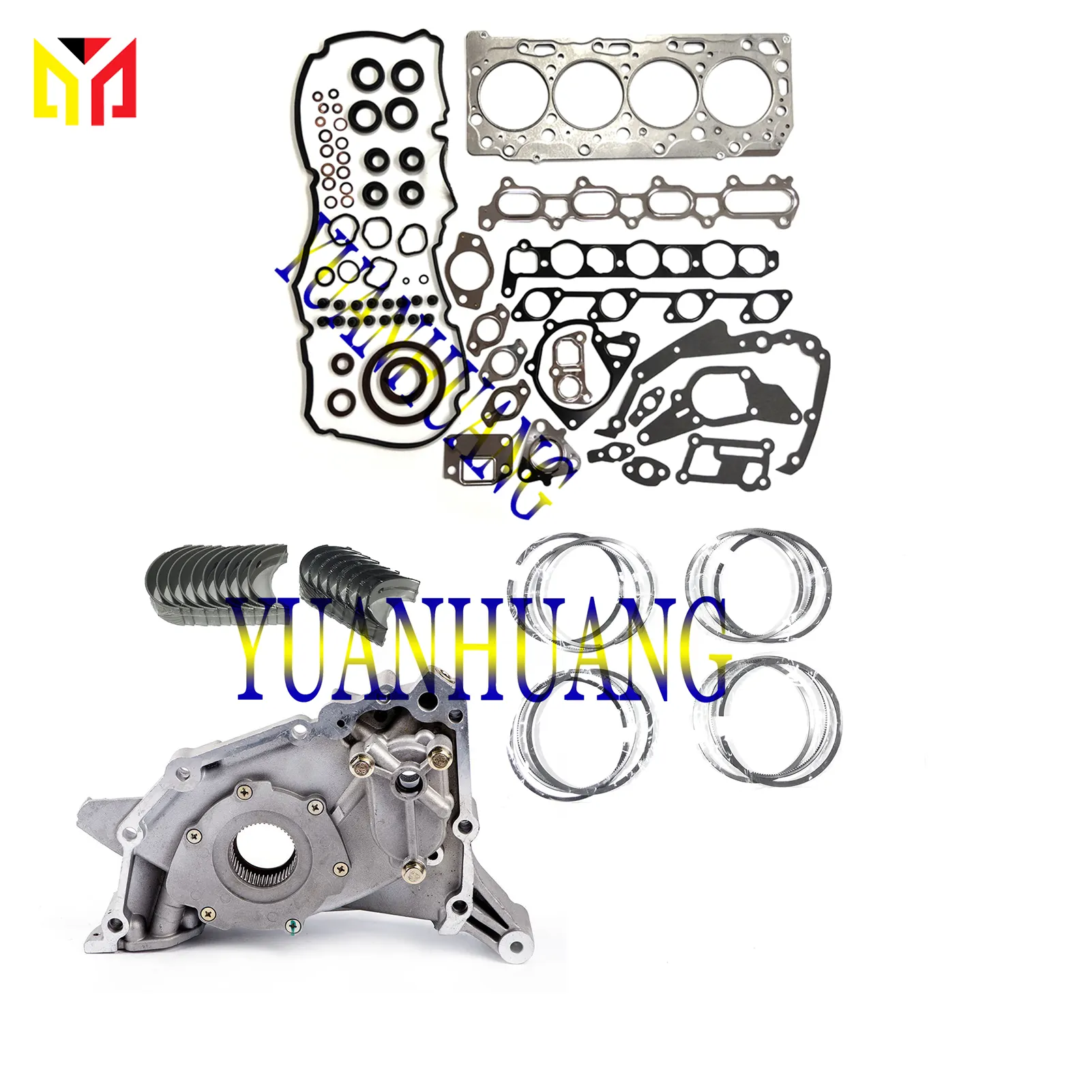 4D56 kit guarnizioni motore pompa olio principale e biella set cuscinetti fasce elastiche per motore motore Mitsubishi Challenger Pajero Triton 4D56