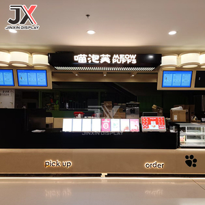 ตู้โชว์ขนมพัฟ shoflet แพลตฟอร์มเคาน์เตอร์ไอแลนด์ LED สำหรับตู้โชว์เค้กติ่มซำ - Product Image 2