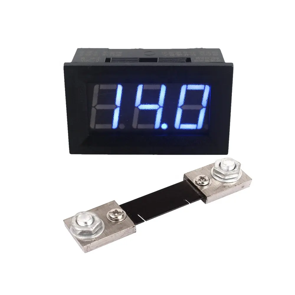 Digital Ammeter DC0-100A Amp Meter Current Meter Powered by DC 4-30V Ampere Tester Monitor 0.56" Blue LED Display with Shunt