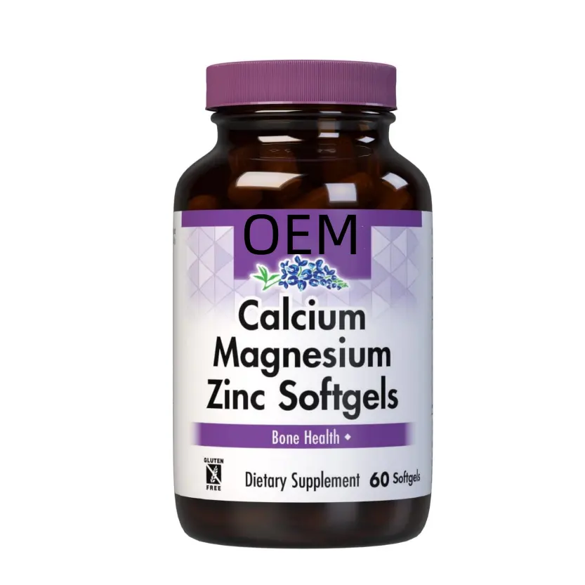 Offre Spéciale OEM Nutrition Capsule Calcium Magnésium Zinc Plus Vitamine D3, 1000 mg de Calcium, 500 mg de Magnésium et 15 mg de Zinc