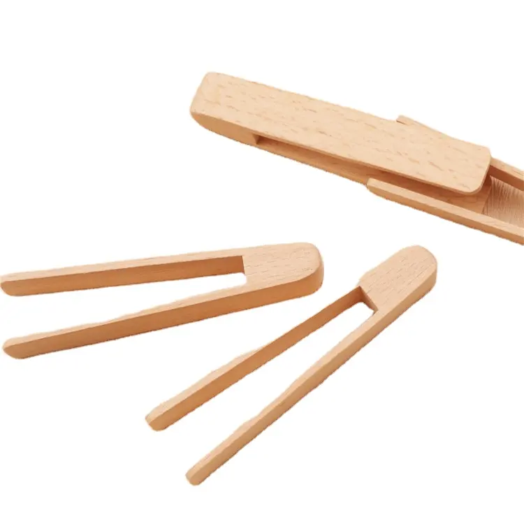 Bambus Bbq रसोई सेवा खाद्य ग्रेड बहु का प्रयोग क्लिप चिमटी से नोचना कस्टम मिनी 8 cm के लिए लकड़ी खाद्य टोंग रोटी चीनी सेवा