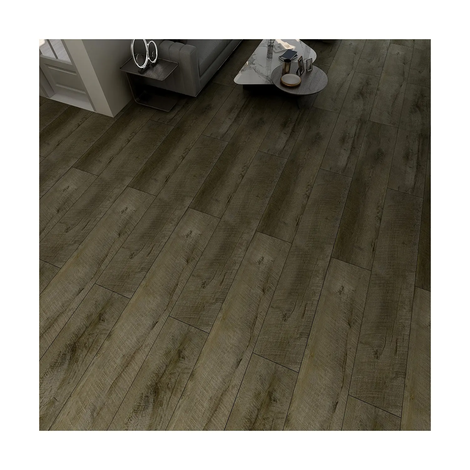 Solid Color Slate Tongue and Groove Vinyl Smartcore Flooring Tile