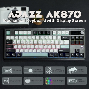 <strong>Original</strong> OEM AK870 Tri-mode Color Screen Volume Knob Polling Rate Wireless RGB Backlight Magnetic Gaming Keyboard - Product Image 5