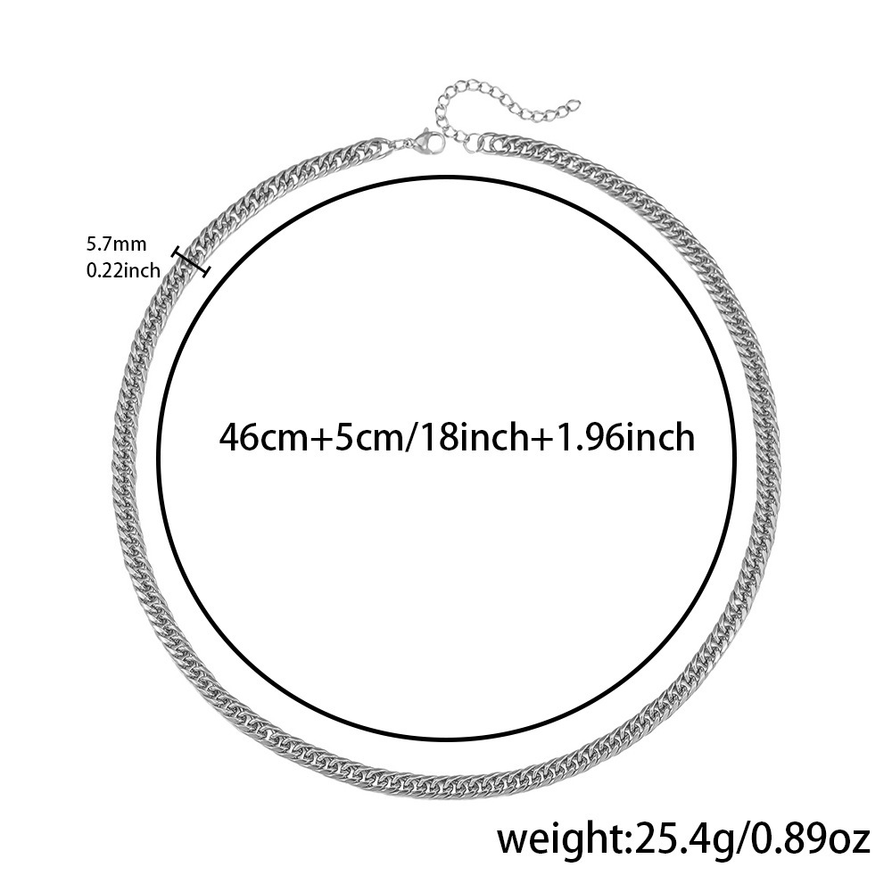 Q0030-2 Necklace (1.0 Double Buckle Rounded Polish)