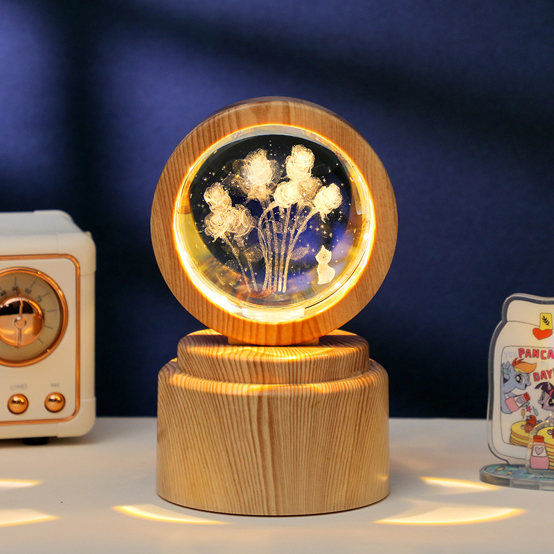Base en bois naturel + Chat & Rose