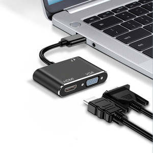 Adaptador USB 1080 a HDMI VGA 2 en 1, Hub con HDMI y VGA para monitores de PC, HDMI y Proyecto, 3,0 P, venta al por mayor