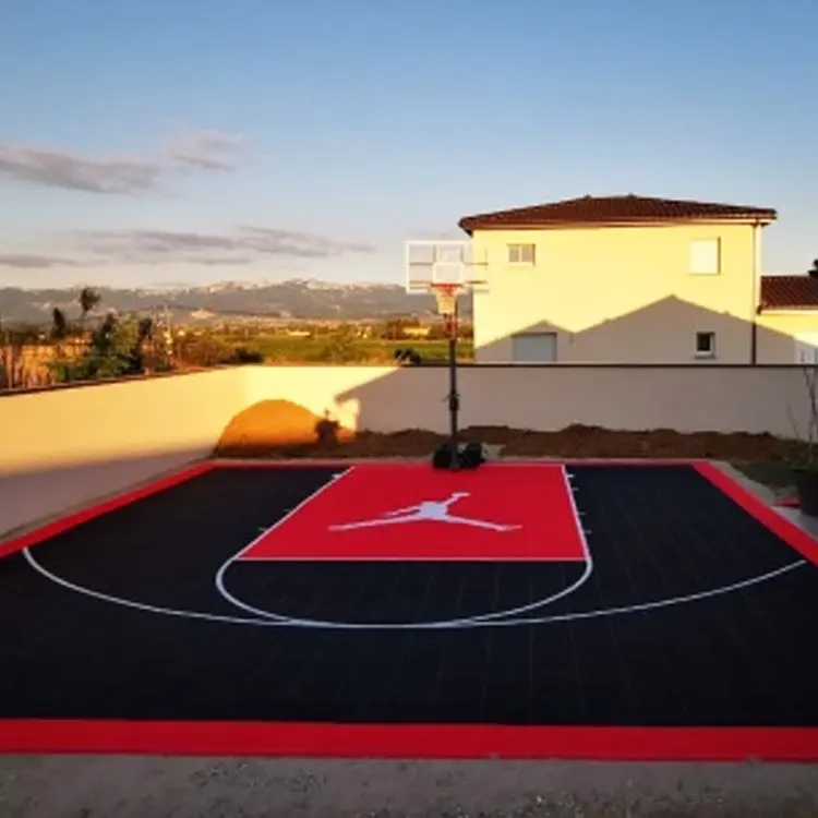 20x25 pés ao ar livre meia quadra de basquete piso quadra de basquete de playground para o quintal