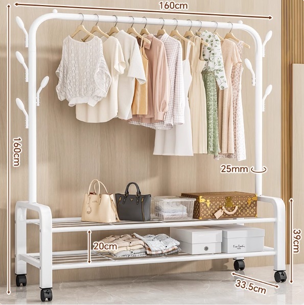 160cm white 7-hook storage net