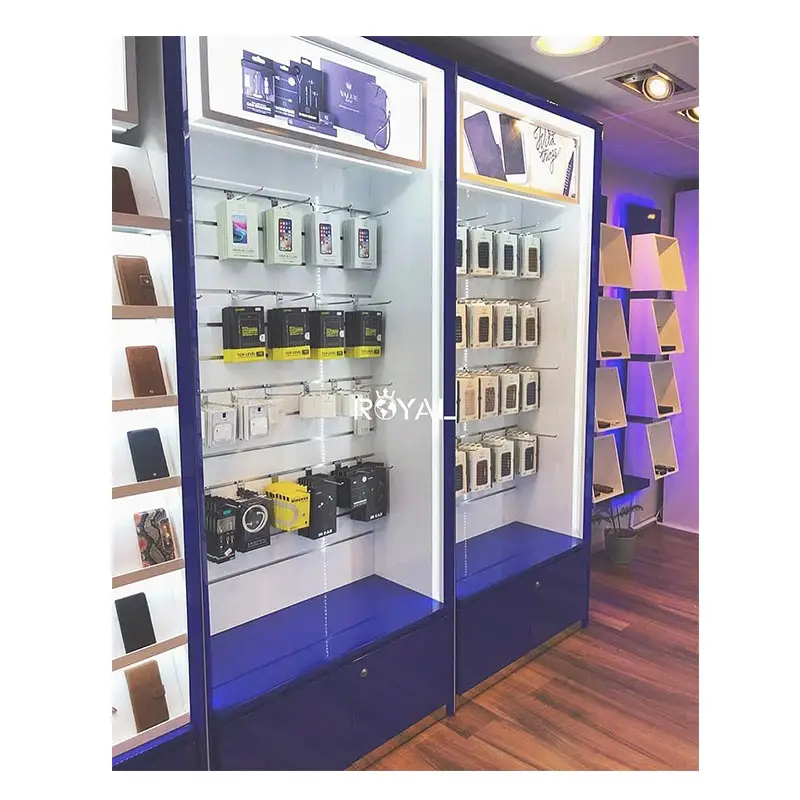 Magasin de téléphone Décoration Présentoir d'accessoires pour téléphone portable Boutique mobile Design d'intérieur Comptoir mobile pour boutique électronique