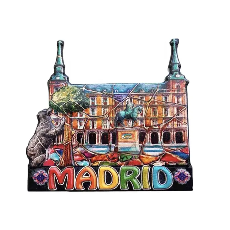 Polyresin Espagne madrid souvenir réfrigérateur aimant 3D cadeau