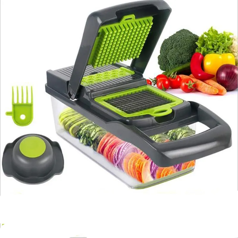 Cortador de legumes de cozinha 14 em 1, cortador multifuncional para cozinha, vegetais, verdura, veget, batata, carota, ralador, cortador