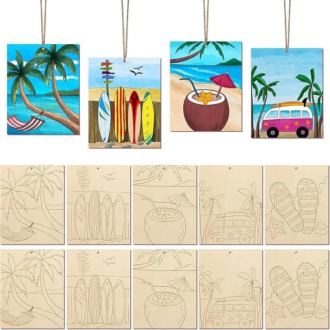 Plage 10 pièces + corde de chanvre