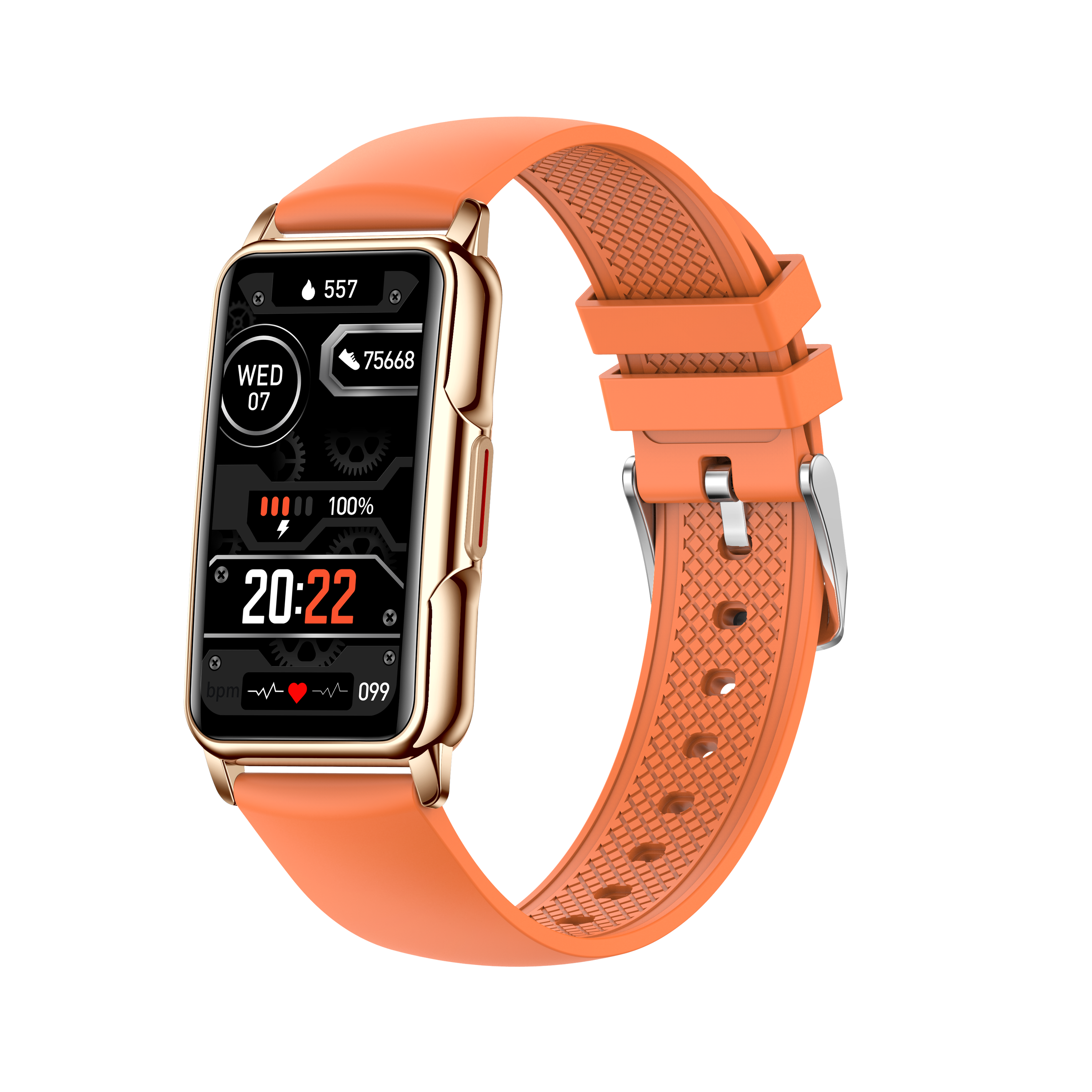 Gold- Orange Silicone Strap