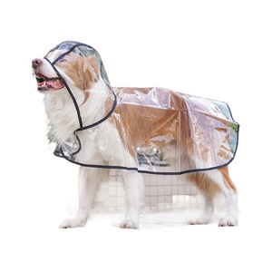 亚马逊跨境宠物雨衣大狗透明与固体图案冬季服装金毛寻回犬 - Product Image 5