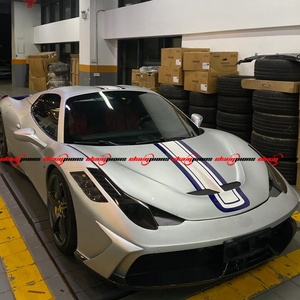 フェラーリ458 Specialeスタイルボディキット用に新しく設計されたフロント & リアバーキャップ付きバンパー排気状態新品 - Product Image 2