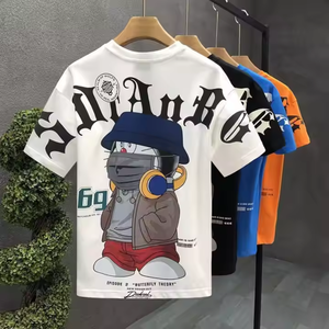 高品質カスタムTシャツブランクニットティーに独自のデザインを作成する短い動物パターンロゴ印刷パーソナライズ - Product Image 5