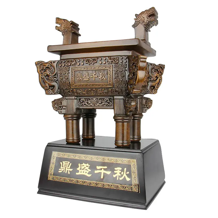Suporte de queimador de incenso chinês dragão bronze antigo, incenso artesanal para decoração de escritório doméstico budista
