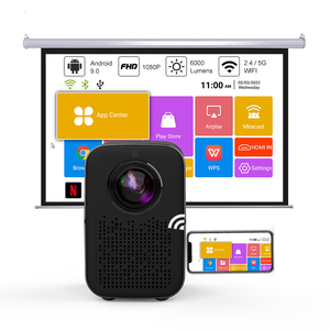 Projektör Full HD 1920x1080 işık Unicorn M6 Pro 5G Wifi LED Android projektör ev sineması için 6000 lümen 2 + 16G Projetor - Product Image 1