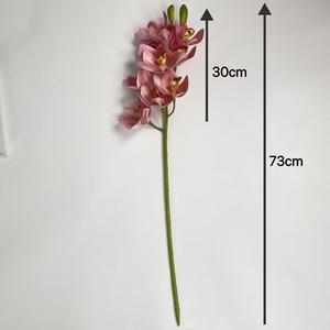 جودة عالية 10 رؤوس مصنوعة يدويا اللاتكس الاصطناعي لمسة حقيقية أبيض وردي سيمبيديوم زفاف عيد الأم المنزل - Product Image 2