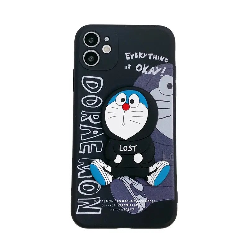 Doraemon मोबाइल फोनों के लिए पिछला कवर सेल फोन के मामले में डिजाइन नरम TPU फैशन 3D Kawaii कार्टून बच्चों के लिए Iphone 14 13 12 11 प्रो मैक्स Xr Xs 8