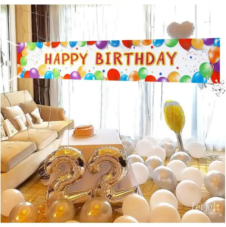 Cartel de cartel de feliz cumpleaños, cartel de globo enorme, decoraciones, valla de cumpleaños de primavera, cartel gigante, foto