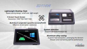 All-in-One 11.6 Inch Touch Screen POS System with 58/80mm Printer Scanner 2D Scanner Windows/Android Pos System for Retail Shop