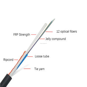 Cable de fibra óptica para exteriores para uso aéreo 2FO 4FO 6FO 8FO 12FO Span 80m Mini ADSS Cable de fibra óptica ASU G.652D para GPRS TCP - Product Image 2