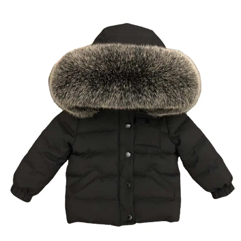 2022 inverno piumino spesso ragazzi cappotti pelliccia naturale felpa con cappuccio ragazze giacca calda bambini parka vestiti antivento bambini tuta da neve abiti