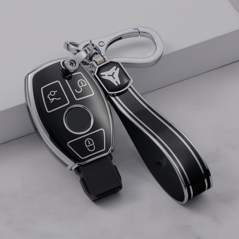 3 bouton couvercle noir + TPU porte-clés