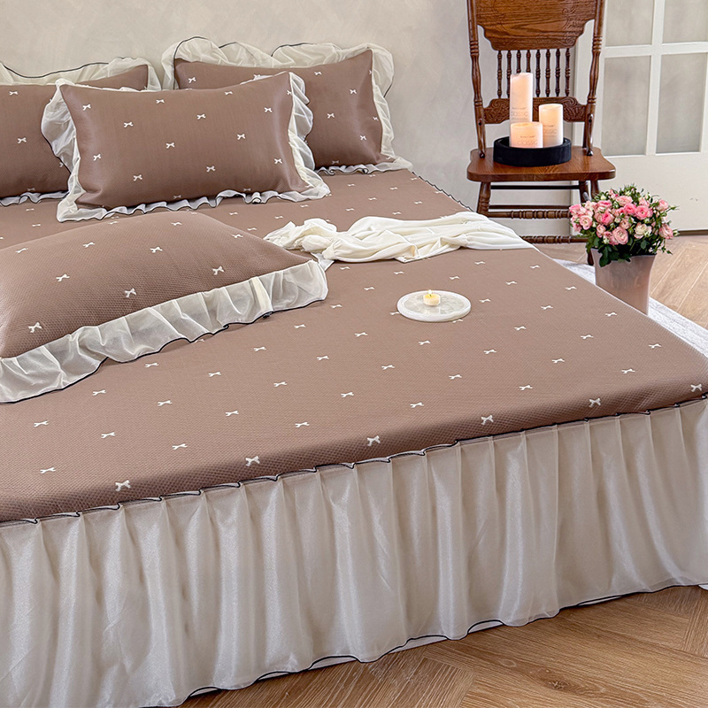 Tapis jupe de lit - noeud féerique marron