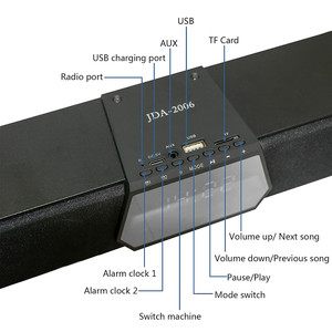 Caixa de som sem fio soundbar para tv e home theater, alto-falante com tela <span class=keywords><strong>lcd</strong></span>, JDA-2006