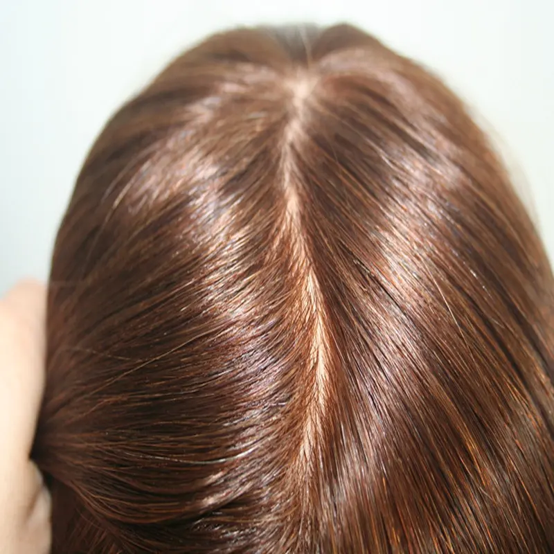 Perfect Natural Hairline 14 pollici cinese capelli umani Top in seta donne Full Head intere parrucche per gli asiatici