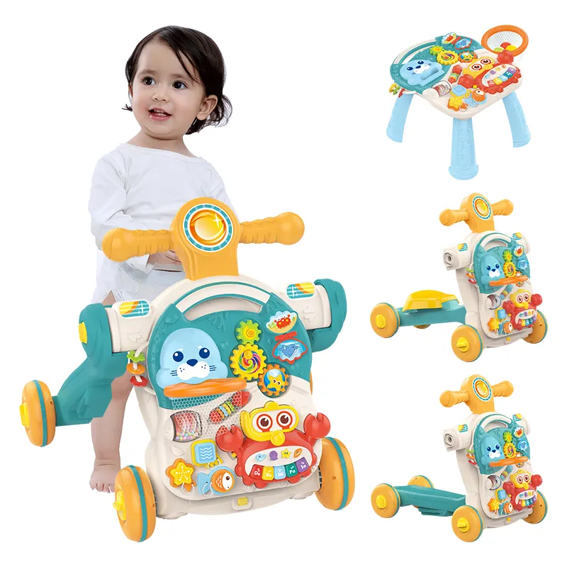 Andadera Para Bebe 4 en 1 Baby 4 в 1 детские ходунки музыкальные многофункциональные детские коляски для обучения ходьбе