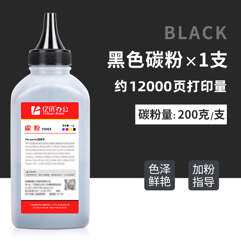 12,000 หน้า, ผงหมึกสีดำ 200 กรัม