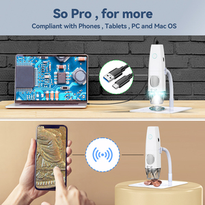 2MP 1080P WiFi Microscopio electrónico USB Teléfono móvil Computadoras Conectar Microscopio Foto Video Tomar 8 luces LED Soporte flexible - Product Image 4