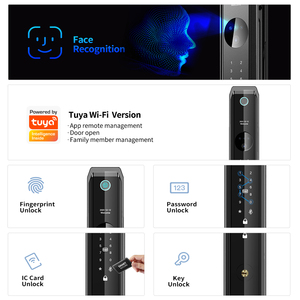 Wifi Tuya APP yüz kimliği kapı kilidi anahtarsız giriş yüz tanıma kilit otomatik gece görüş kamera ön kapı akıllı kilit - Product Image 2