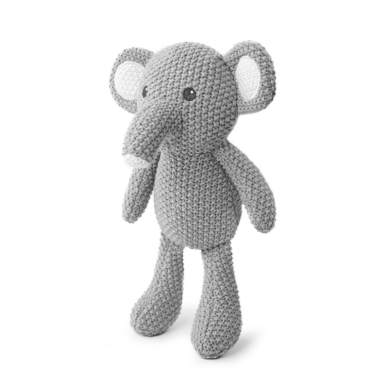 Knitted baby elephant plush toy