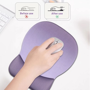 Ergonomic Gradient Gray Blue Cloth <strong>Keyboard</strong> <strong>Mouse</strong> Pad with Wrist Rest Custom Color Gel Base for Gaming <strong>Computer</strong> Office Home <strong>Use</strong> - Product Image 2