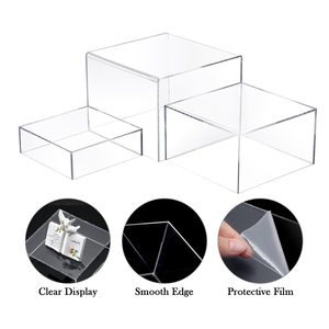 Crystal Clear Acrylic <strong>Cube</strong> <strong>Display</strong> Box Transparent Acrylic Case Riser with Hollow Bottom 5-Side Acrylic <strong>Cube</strong> Organizer - Product Image 3