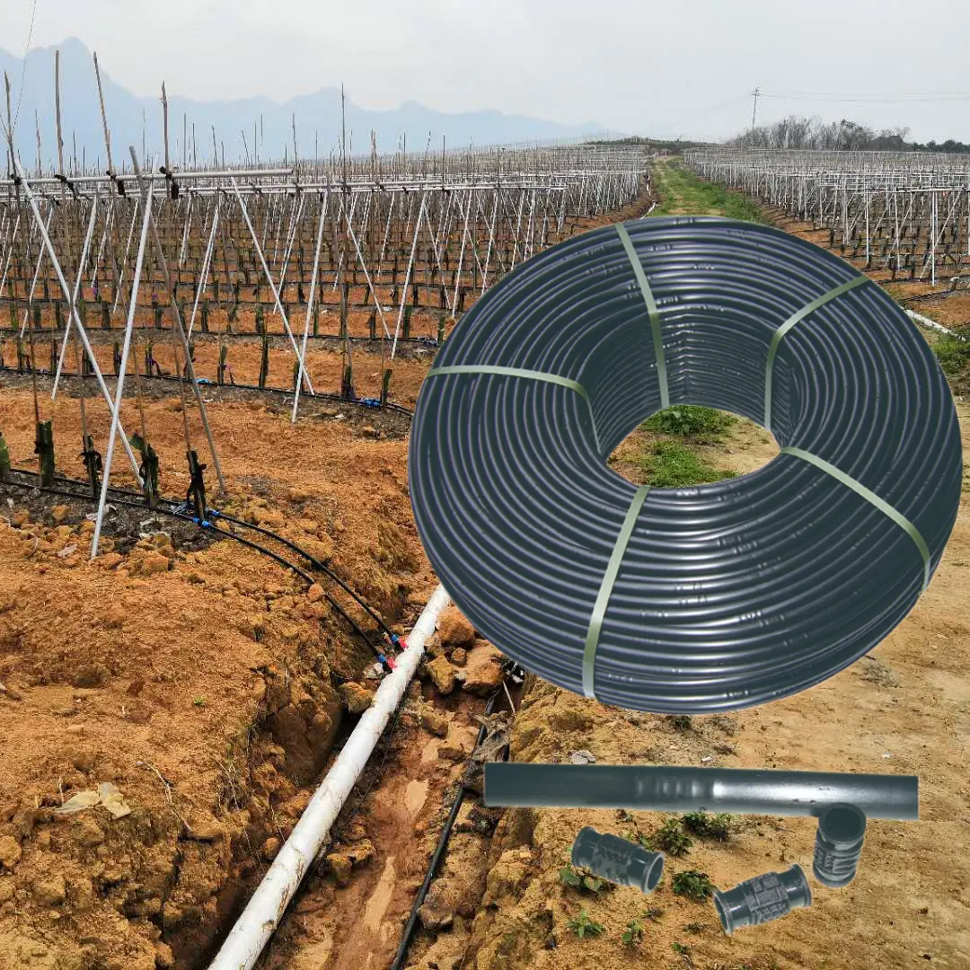 Materiales reciclados Inserto común Tipo 16Mm Tubo de riego por goteo Tubos de riego de árboles frutales para uso agrícola