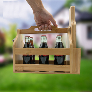 6-Gói Uống Bia Chủ Bằng Gỗ Tre Lưu Trữ Chai Caddy Hộp Với Mở Caddy - Product Image 5