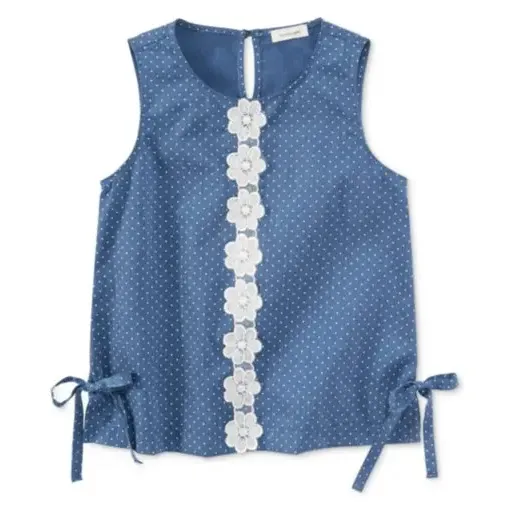 Wholesale Children's Woven Vest Girls Soft Fabric Casual Lace Vests For Summer