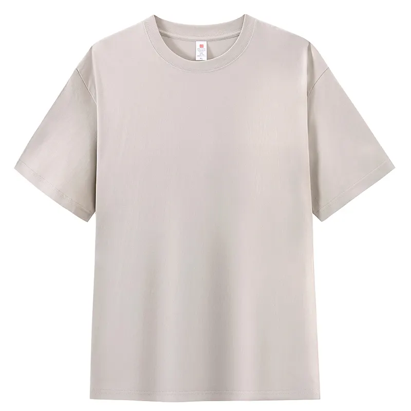 Camiseta em branco unissex de algodão com gola redonda, camiseta lisa preta branca com logotipo bordado impresso por pressão térmica personalizada