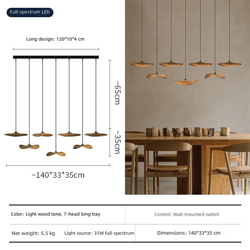 Couleur bois clair 7 (longueur 120*6cm) corps de lampe 25