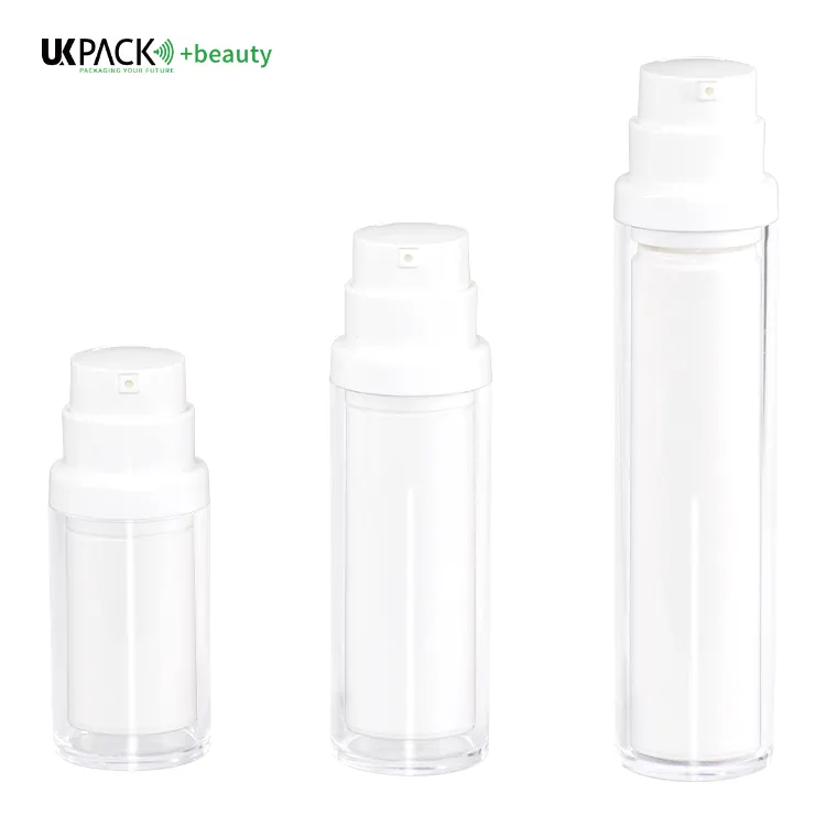UKPACK inovação airless bomba garrafa 15ml 30ml frasco de soro 50ml com fechadura esquerda e direita sem tampa