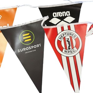High Quality <strong>Custom</strong> Celebration Festival Decoration Full Color Polyester Fabric <strong>Triangle</strong> Pennants Banner Full Color <strong>Bunting</strong> - Product Image 1